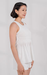 Presley Micro Pleated Nursing Top in White