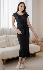 Rachel Knitted Nursing Dress in Black