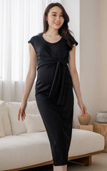 Rachel Knitted Nursing Dress in Black