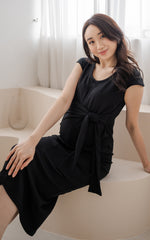 Rachel Knitted Nursing Dress in Black