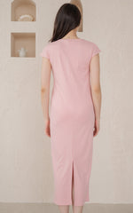 Rachel Knitted Nursing Dress in Pink