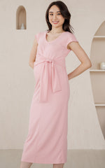 Rachel Knitted Nursing Dress in Pink