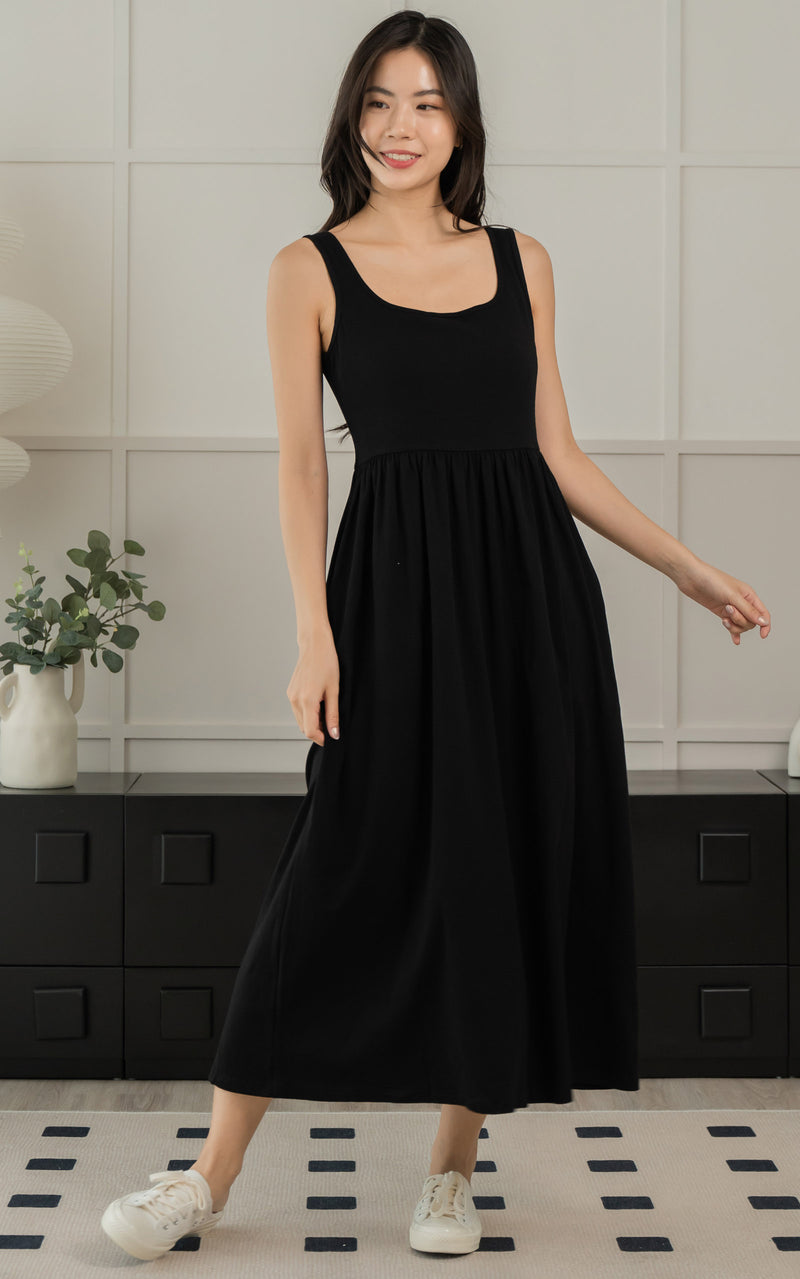 Rosalie Nursing Dress in Black