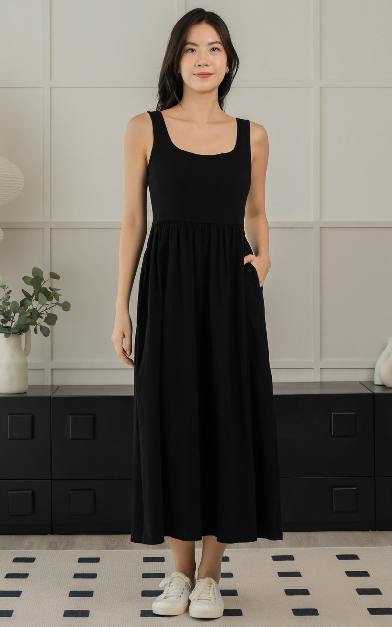 Rosalie Nursing Dress in Black