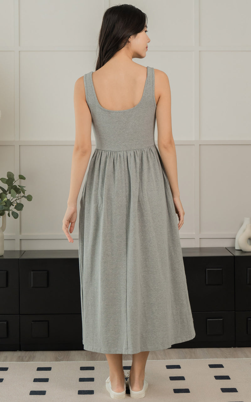 Rosalie Nursing Dress in Grey