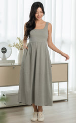 Rosalie Nursing Dress in Grey