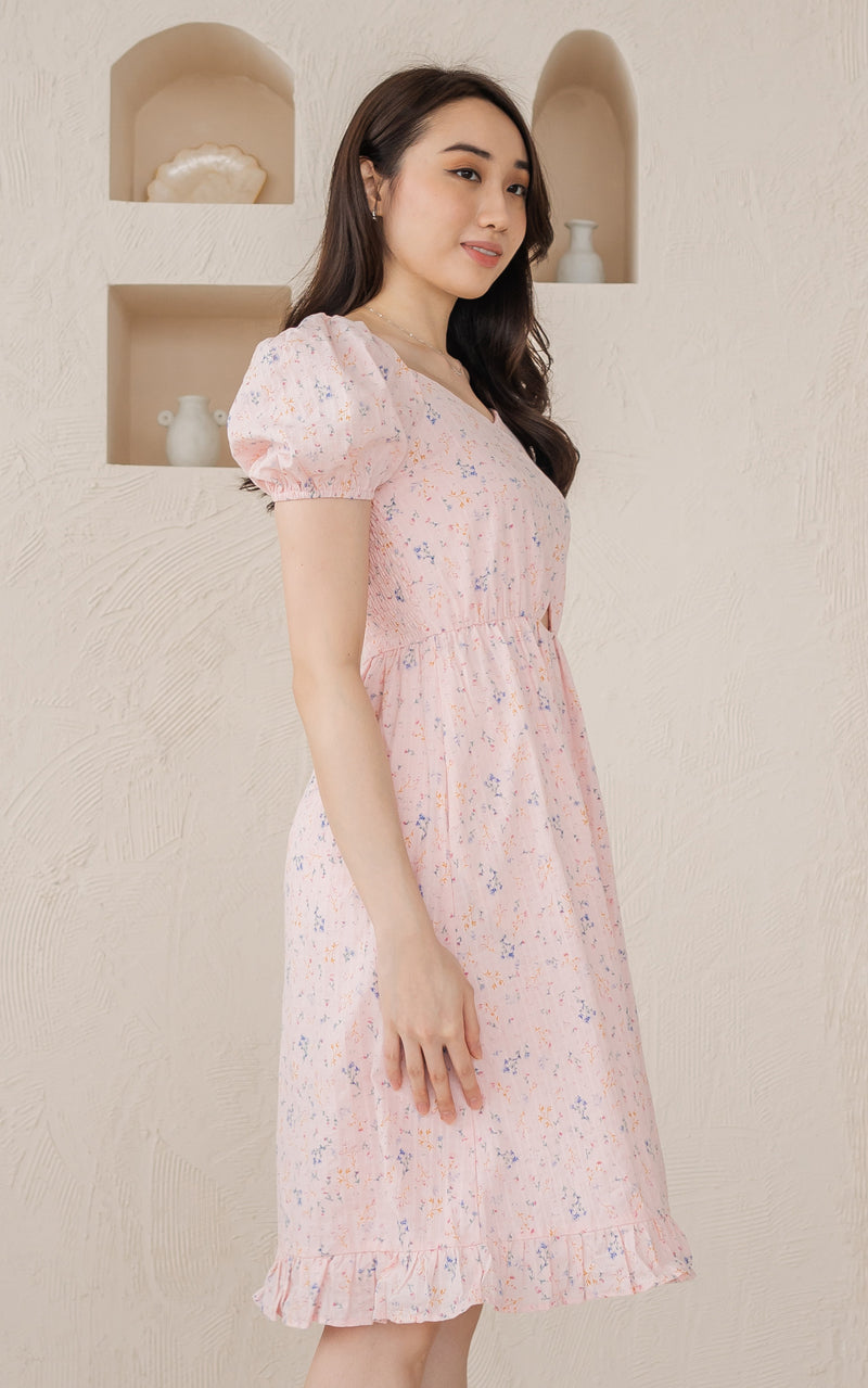 Rowane Floral Nursing Dress in Pink