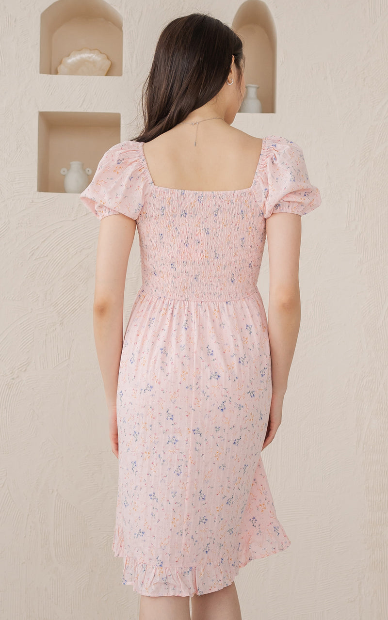 Rowane Floral Nursing Dress in Pink