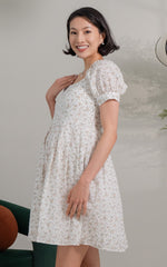 Saylor Floral Padded Nursing Dress in Cream