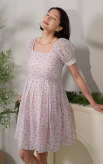 Saylor Floral Padded Nursing Dress in Pink