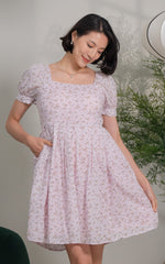 Saylor Floral Padded Nursing Dress in Pink