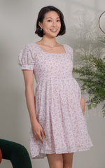 Saylor Floral Padded Nursing Dress in Pink