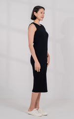 Selena Knitted Nursing Dress in Black