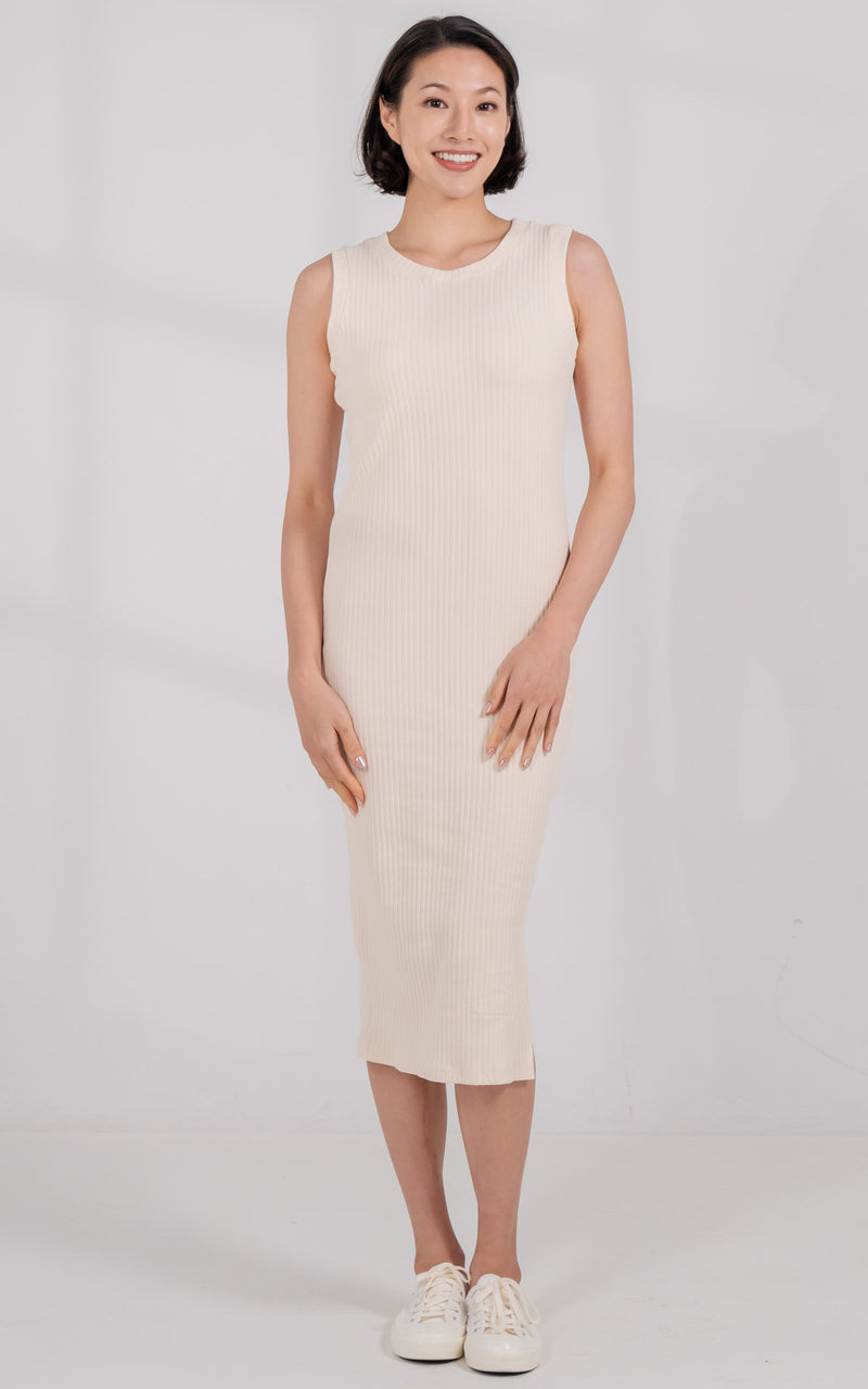 Selena Knitted Nursing Dress in Cream