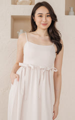 Stevie Ribbons Padded Nursing Dress in Cream