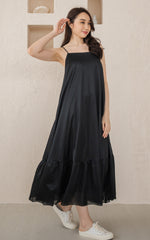 Tatum Maxi Padded Maternity Dress in Black