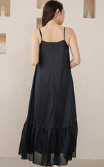 Tatum Maxi Padded Maternity Dress in Black