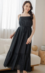 Tatum Maxi Padded Maternity Dress in Black