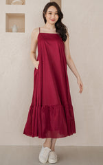 Tatum Maxi Padded Maternity Dress in Red