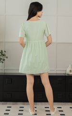 Wren Floral Nursing Dress in Green