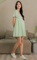 Wren Floral Nursing Dress in Green