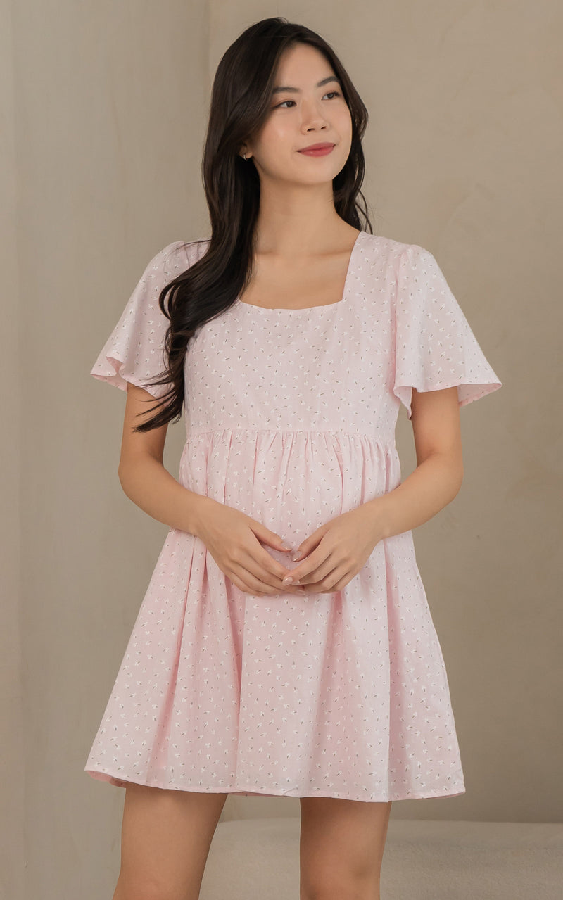 Wren Floral Nursing Dress in Pink